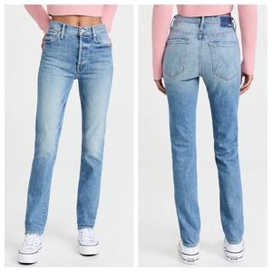 mother superior - the pick-up skimp jeans high-rise straight whiskering fading